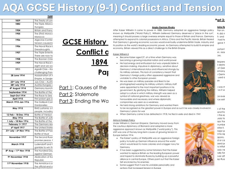 GCSE History Revision Guide: Conflict and Tension 1894-1918 (AQA)