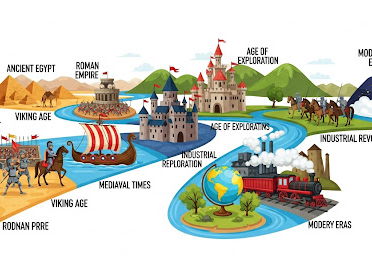 World History Timeline Display for Schools