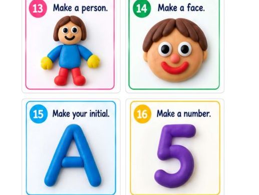 30 Plasticine challenge cards