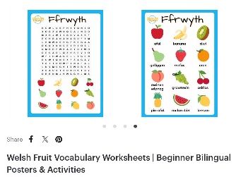 Welsh Fruit Vocabulary Worksheets | Beginner Bilingual Posters & Activities