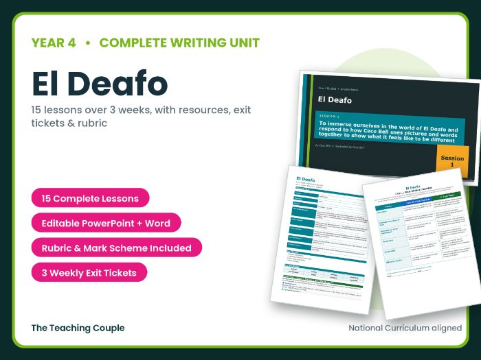 El Deafo | Year 4 English Unit | 15 Complete Lessons + Resources + Mark Scheme