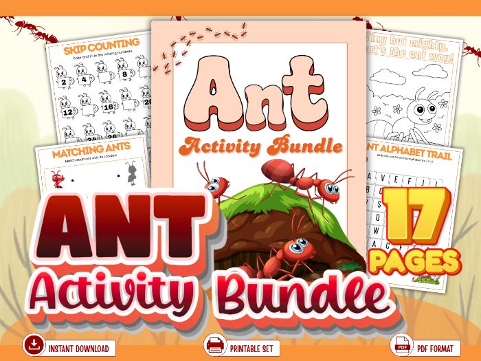 Ant Activities Bundle Printable Worksheets for Insect Unit Study