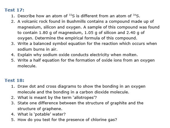 50 CCEA GCSE Chemistry Retrieval Practice Quizzes (5-a-day)