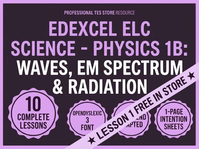 Edexcel ELC Science Unit Bundle: Waves & EM Spectrum, Radiation (10 Lessons)