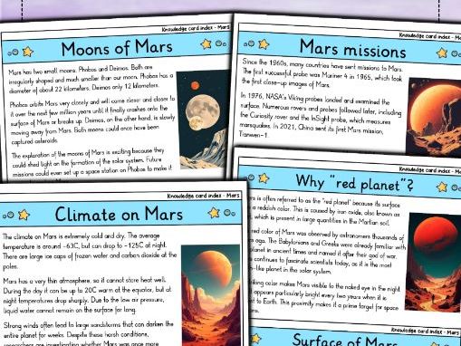 Mars - The Red Planet - Flashcards | Astronomy | Surface, Moons & Exploration