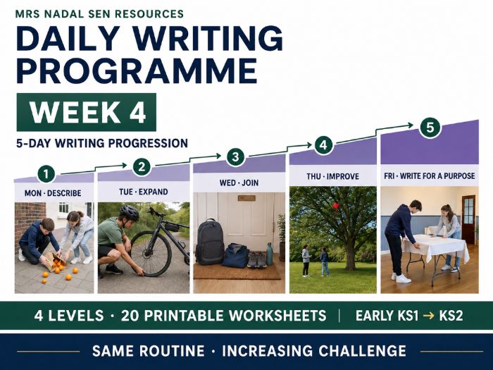 Daily Writing Programme – Week 4 | 5-Day SEN Picture Writing | 4 Levels