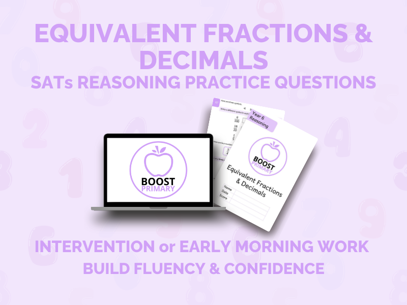 Year 6 SATs Maths Reasoning - Equivalent Fractions & Decimals Lesson / Intervention