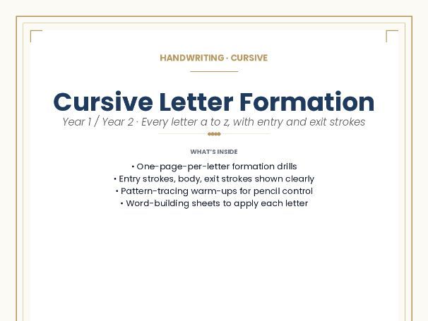 Cursive Letter Formation — a to z