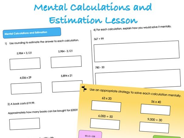 Year 6 Four Operations - Mental Calculations and Estimation Lesson