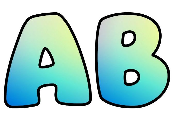 Blue Yellow White Gradient Classroom Display | Lettering Set | Upper & Lowercase, 0-9 and Signs