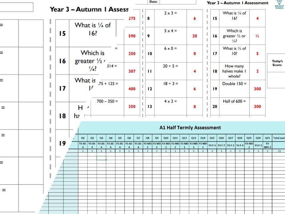 Year 3 Arithmetic Assessments and Tracker Bundle | Half-Termly Fluency Fix Maths Pack