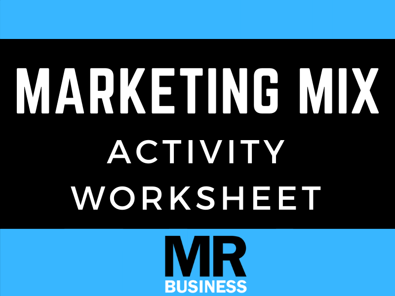 Marketing Mix Activity Worksheet Teaching Resources