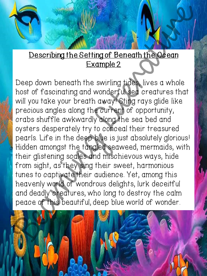 creative writing description of the ocean