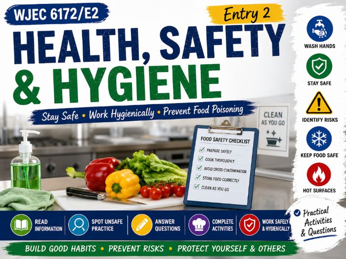 WJEC Entry 2 Health, Safety and Hygiene Workbook | 6172/E2 | Food Safety