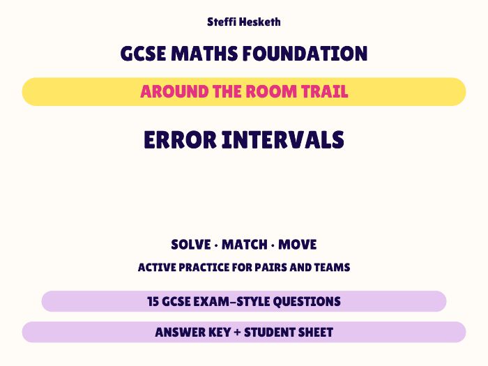 GCSE Foundation Maths Error Intervals | Around the Room Trail