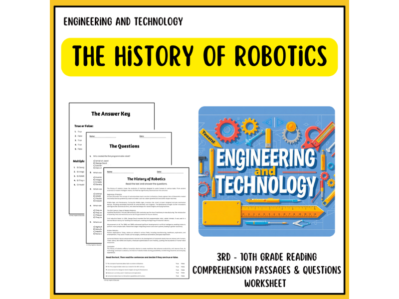 The History of Robotics Reading Comprehension Passages & Questions ...