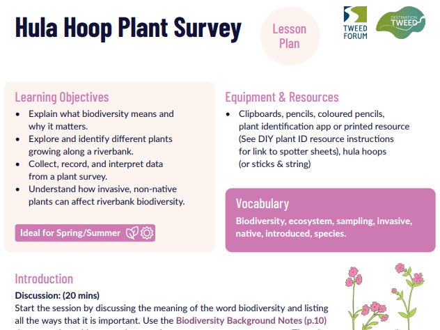 TweedWATCH Education Pack: Riverbank Plants
