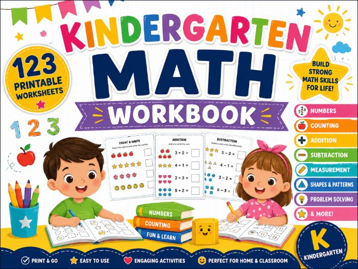 Kindergarten Math Workbook: Building Foundational Math Skills