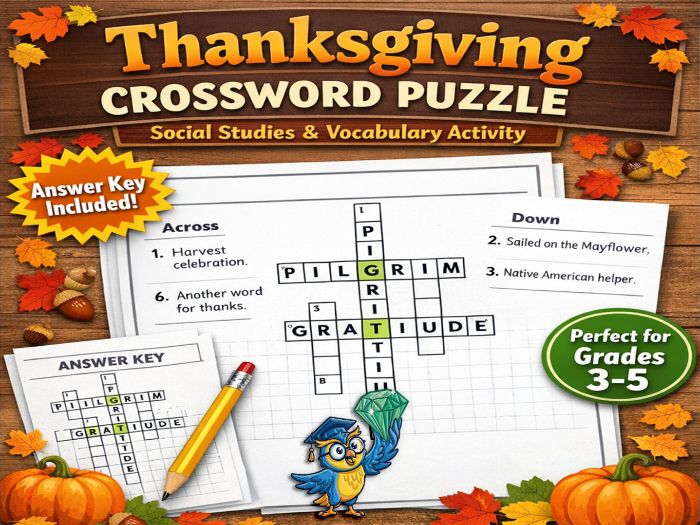 Thanksgiving Crossword & Vocabulary