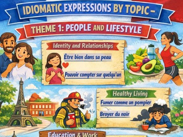 NENEW GCSE FRENCH AQA - Idiomatic Expressions by Topic !