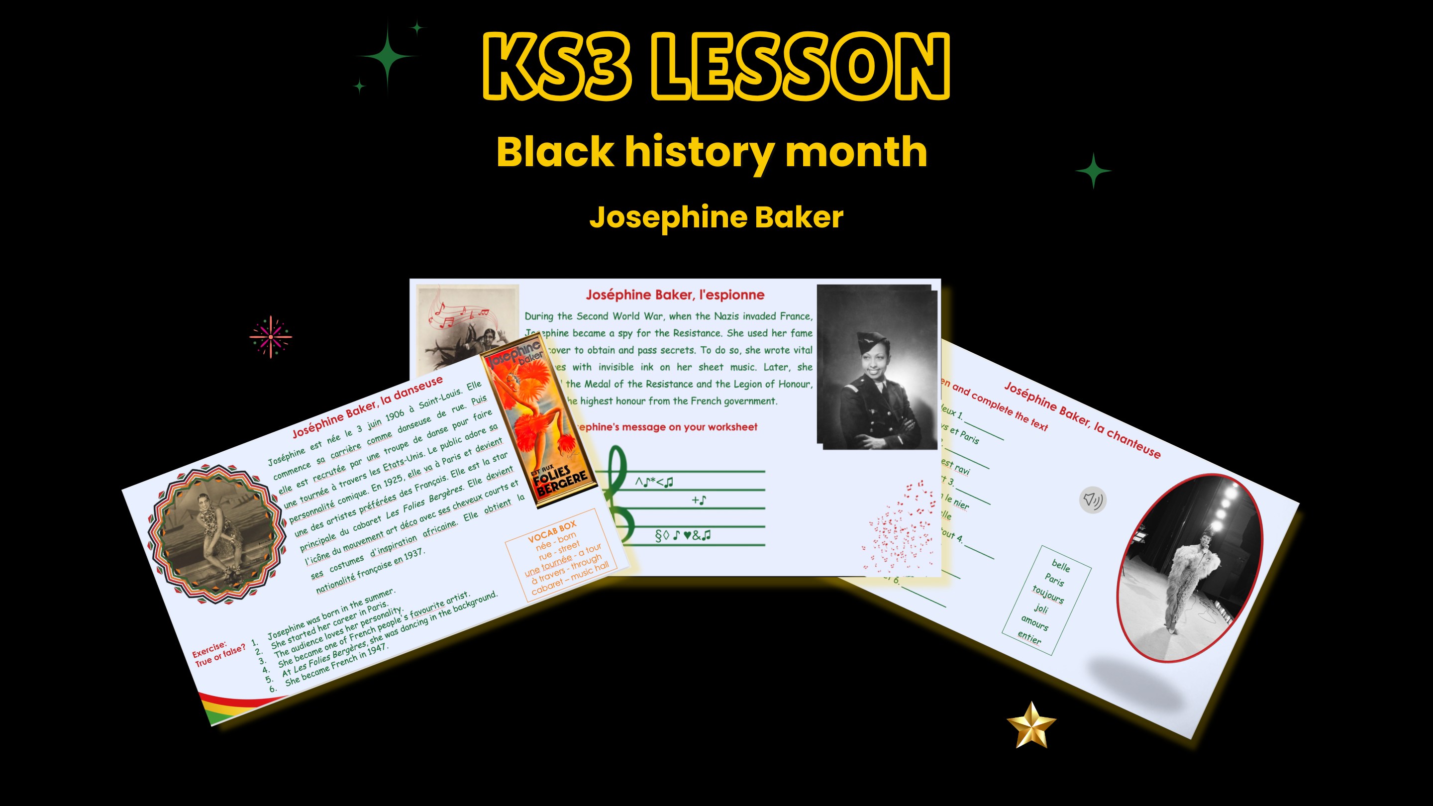 Black History Month – Josephine Baker – KS3 French lesson | Teaching ...