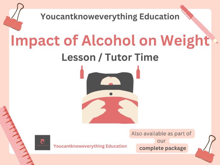 Impact of Alcohol on Weight PSHE