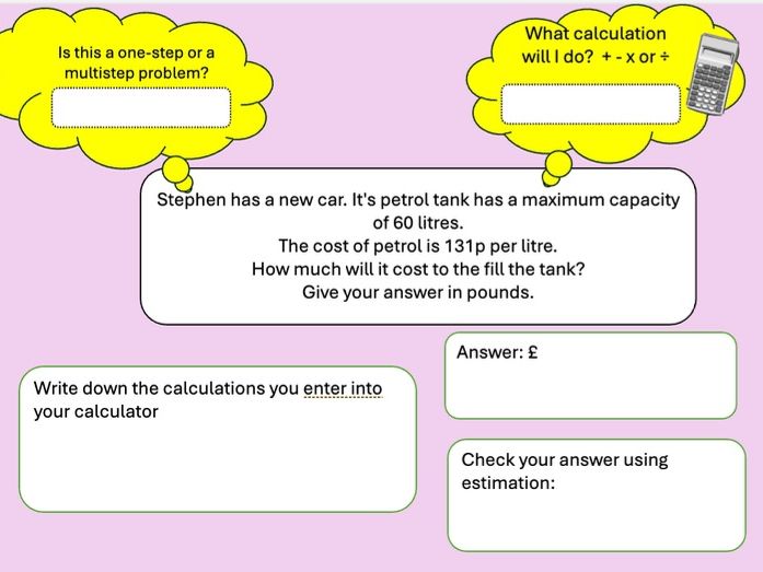 FS1/FS2  Maths: Practise Word Problems