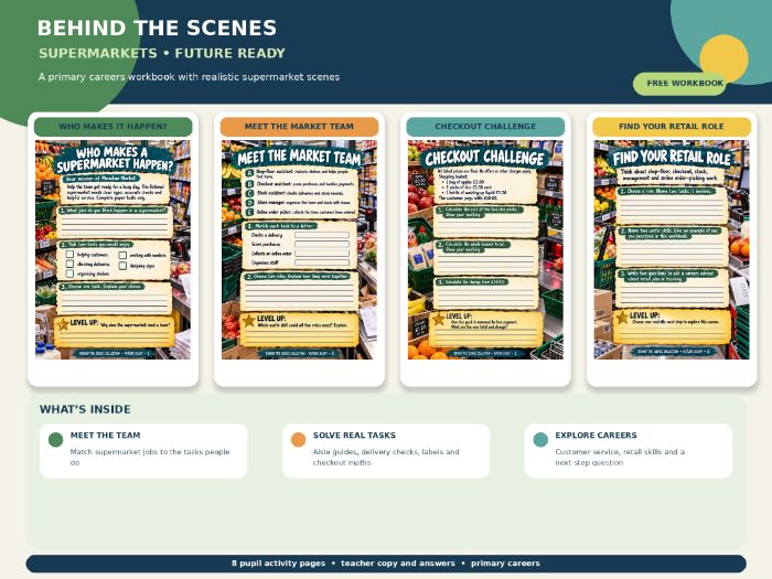 FREE Supermarket Careers Workbook | Retail & Employability | KS3 KS4 SEND