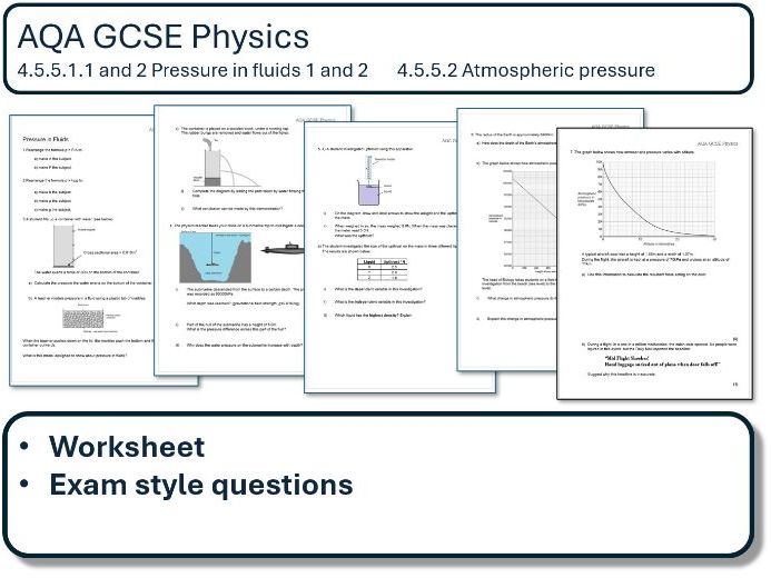 AQA GCSE Physics: Pressure in fluids