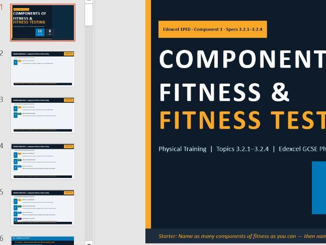 Components of Fitness & Fitness Testing | Edexcel GCSE PE | Complete Unit Bundle