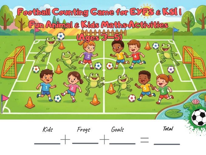 Fun Animal & Kids Maths Activitie -  Football Counting Game