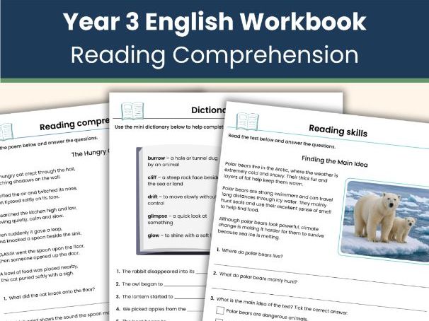Year 3 Reading Comprehension Workbook | Fiction, Non Fiction, Poetry and Reading Skills