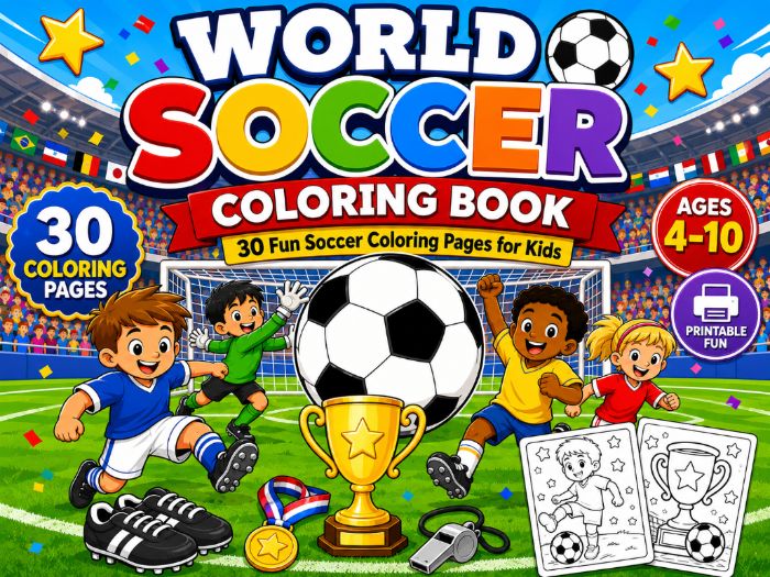 FIFA WORLD CUP 2026 coloring pages, Sports Coloring Activities Printable