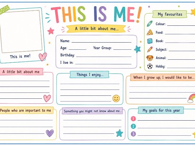 This Is Me Profile Card | Back to School KS2 | All About Me Activity