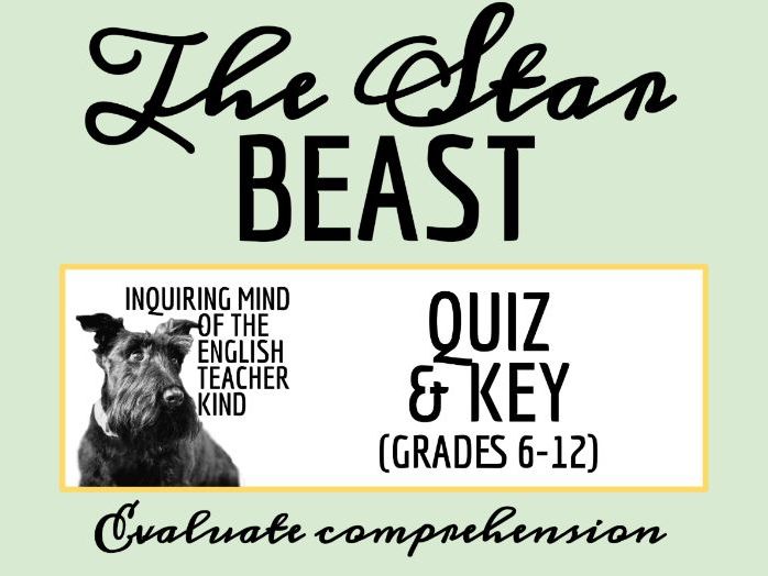 "The Star Beast" by Nicholas Stuart Gray Quiz and Answer Key