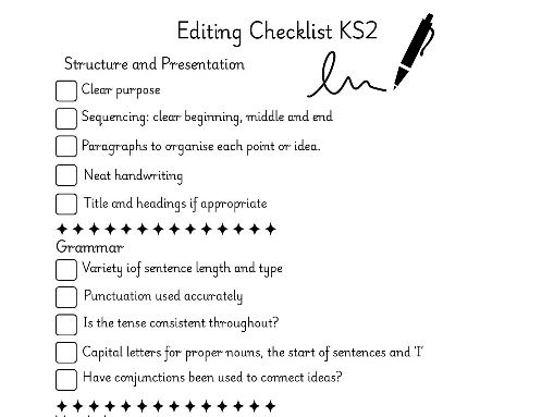 KS2 Editing Checklist