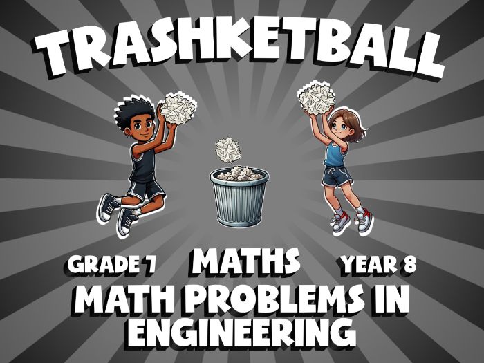 Math Problems in Engineering TRASHKETBALL Maths Game | No-Prep Year 8 Review Activity