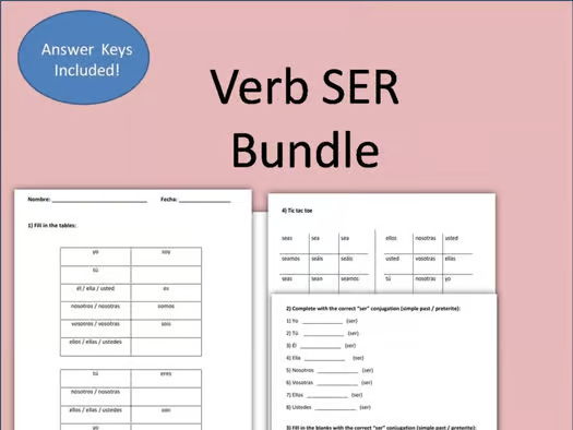 Verb SER Worksheets Bundle | El Verbo SER