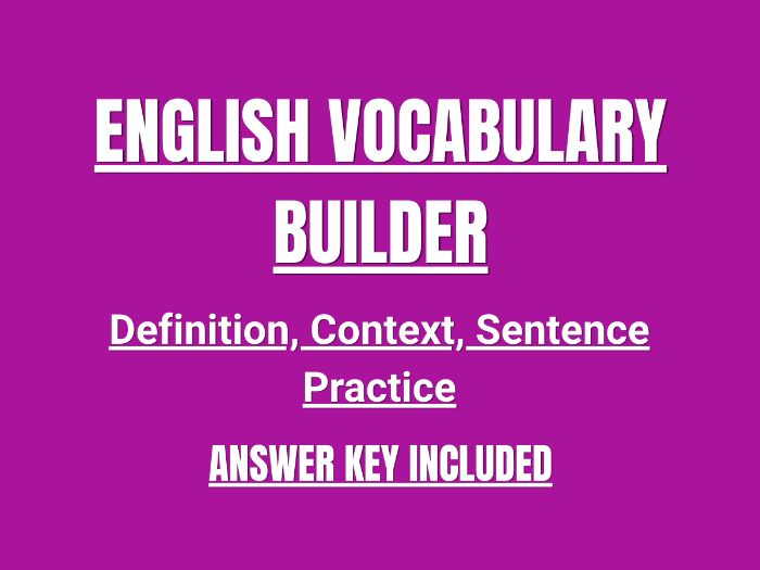 English Vocabulary Builder – Words, Definitions & Context Practice