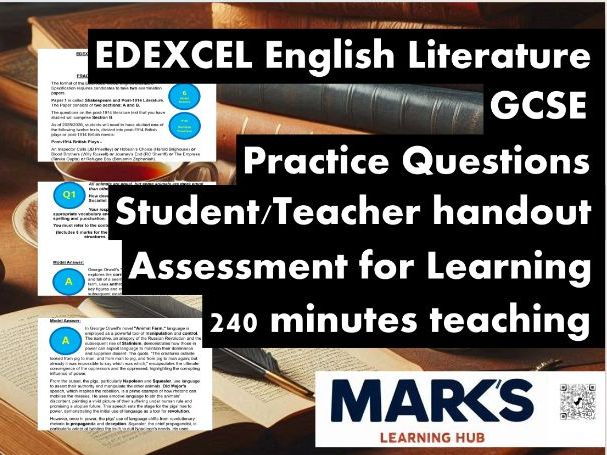 EDEXCEL GCSE English Literature - Animal Farm - 6 Practice Q & A's - Student/Teacher Handout