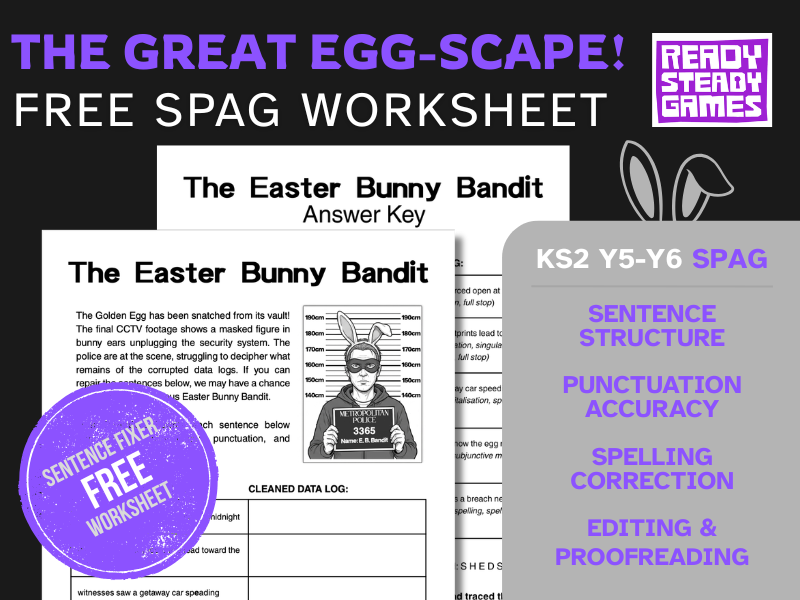 FREE KS2 Grammar Worksheet – Easter Sentence Fixer | Year 5–6 SPAG Activity