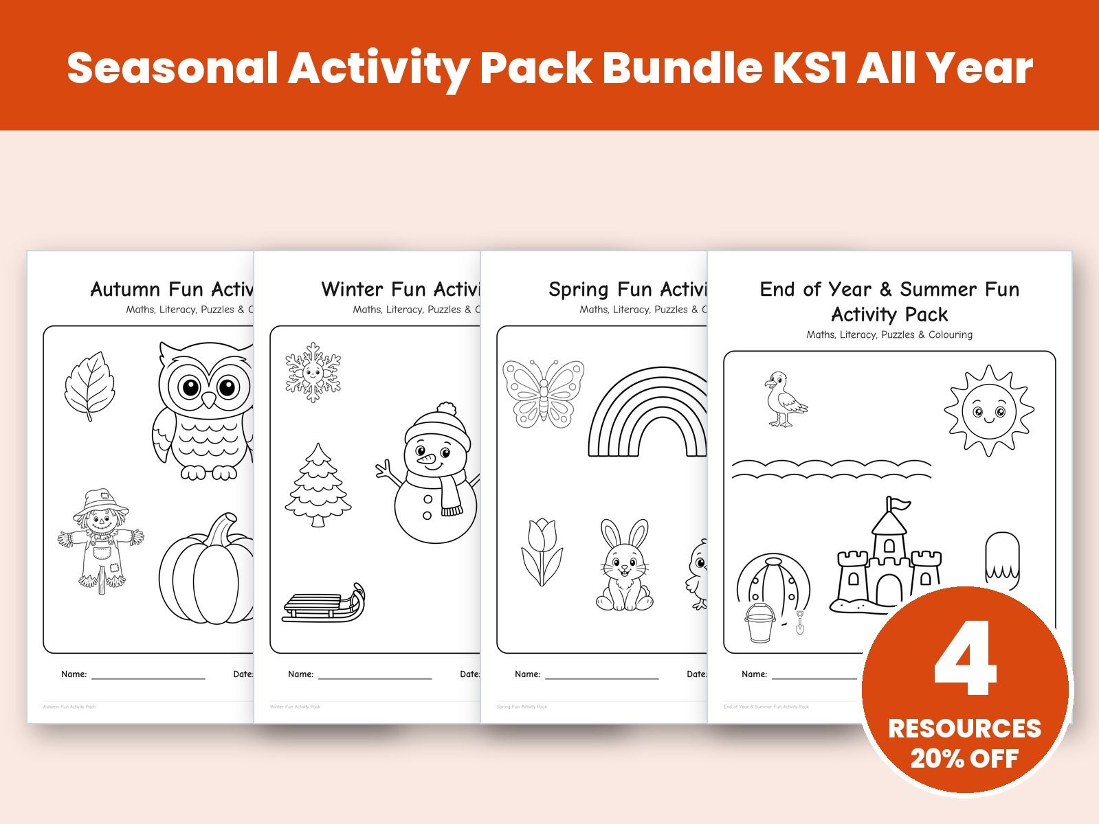 Seasonal Activity Pack Bundle KS1 All Year
