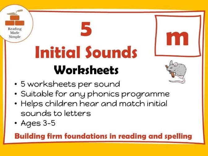 Mm Initial Sounds | 5 Worksheets