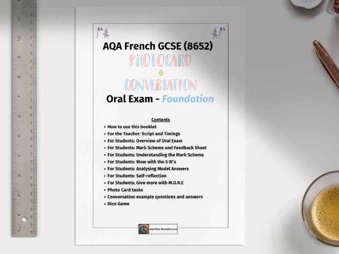 AQA GCSE French Oral Photo Card & Conversation (F)
