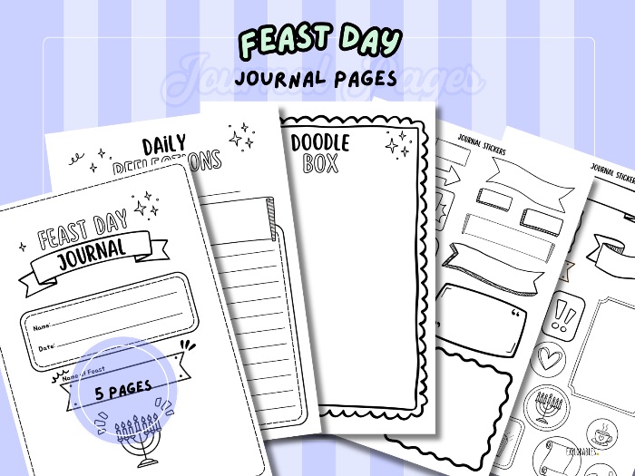 Feast Day Journal Pages And Stickers Feast Of YHWH Biblical Printables Kids Hebrew Activity
