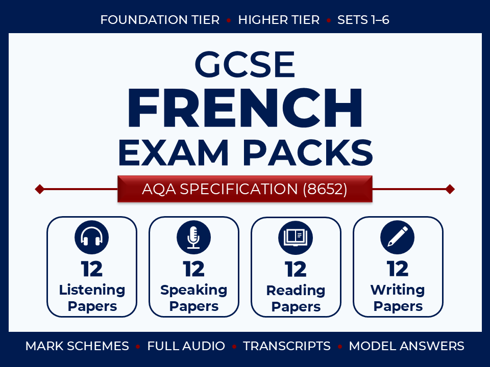 AQA GCSE French (2026) – Complete Foundation & Higher Exam Pack Bundle
