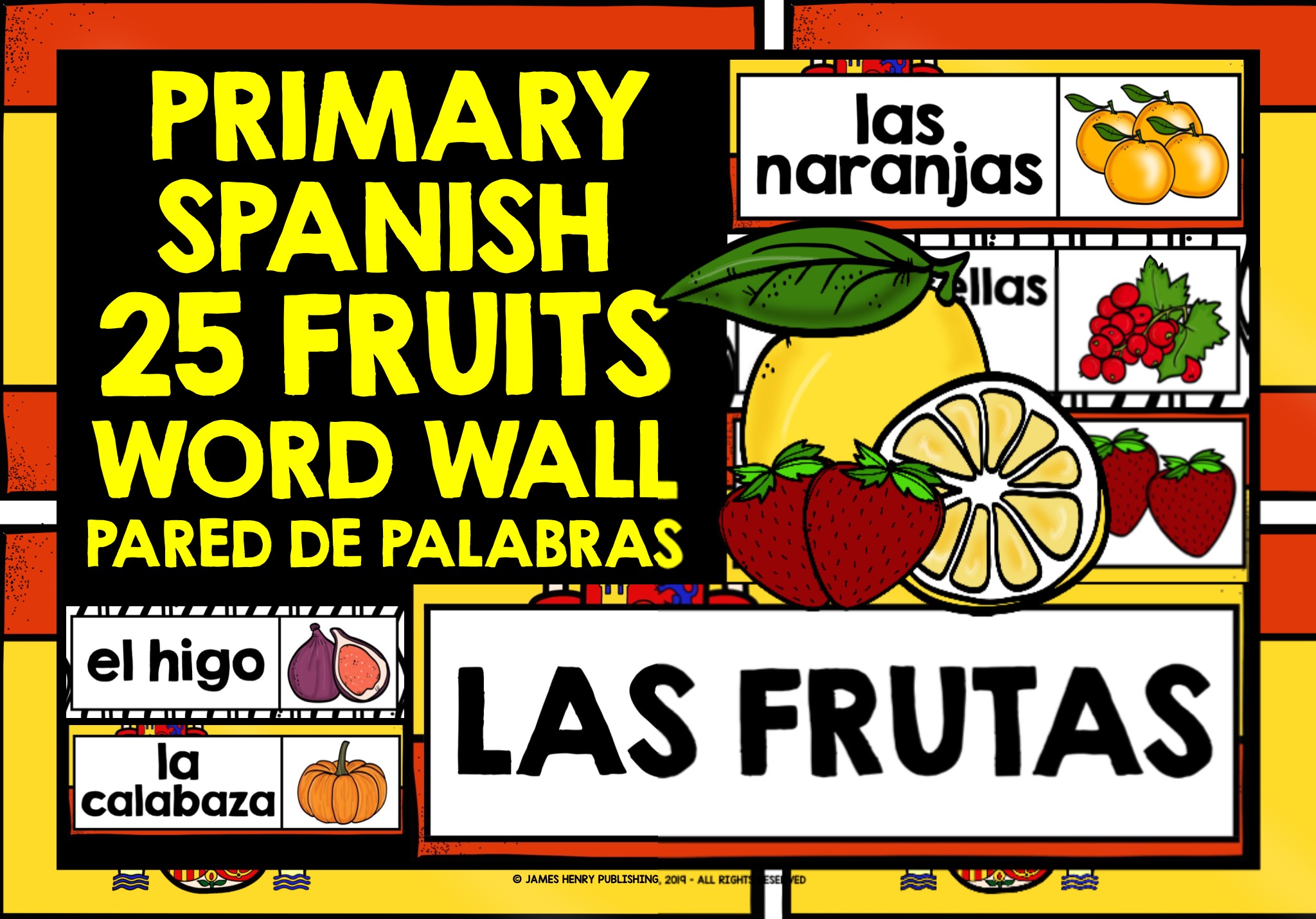 PRIMARY SPANISH FRUITS DISPLAY WORD WALL Teaching Resources