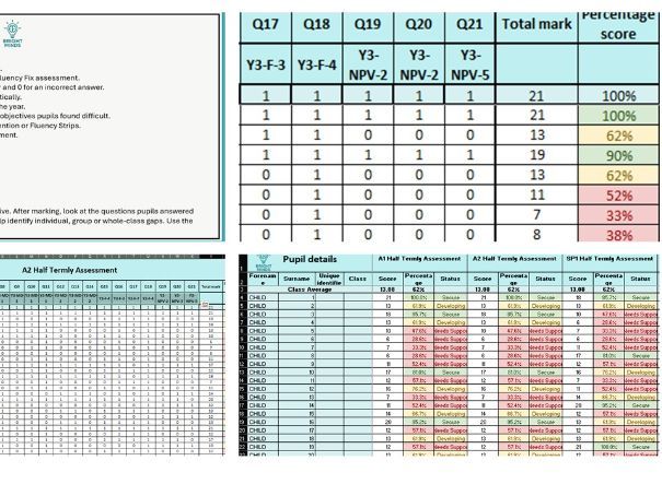 Year 5 Arithmetic Assessment Tracker | Half-Termly Maths Fluency Tracker | Excel