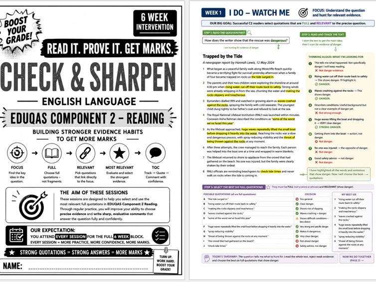 EDUQAS C2 Writing 6 week intervention booklet