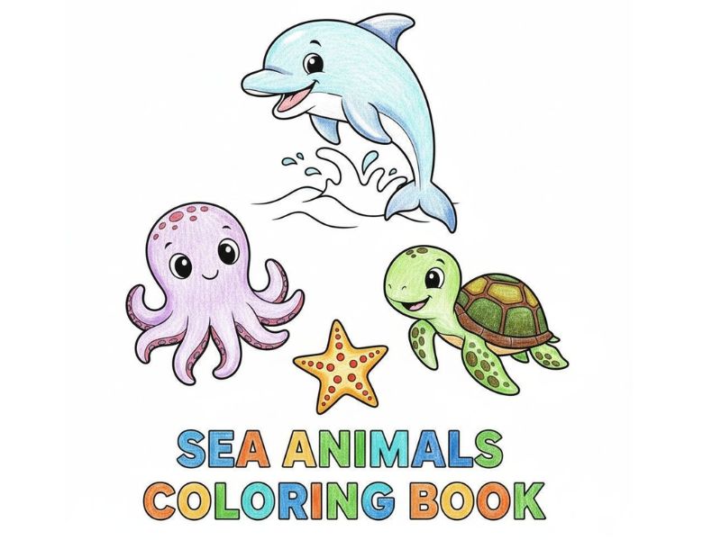 Ocean Animals Coloring Pack | 20 Pages Sea Creatures for Kids